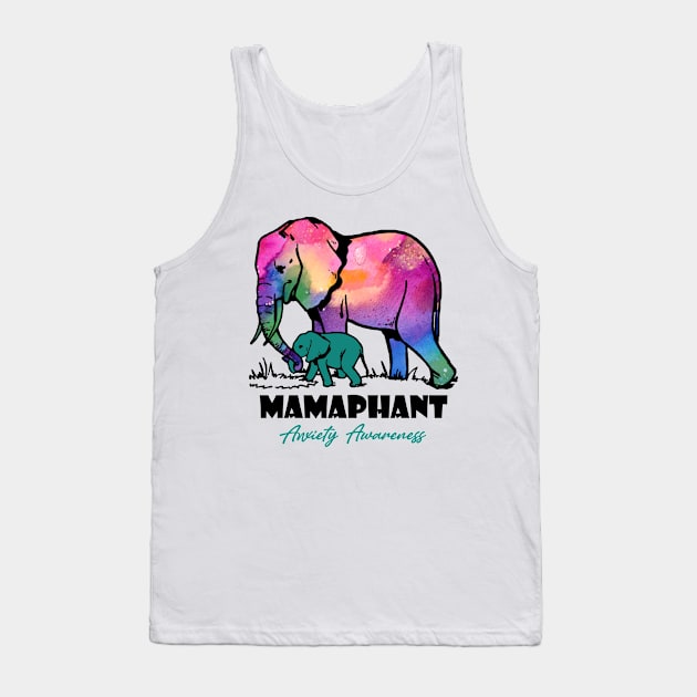 Anxiety Awareness Mamaphant, Happy Mothers Day Tank Top by DAN LE
